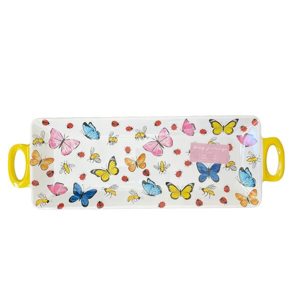 SPRING GATHERINGS Spring Pop of Color Butterflies Melamine Serving Tray 18x6 NEW - Picture 12 of 13